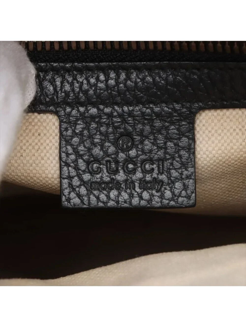 Gucci Print Leather Shoulder Bag Crossbody Messenger Black